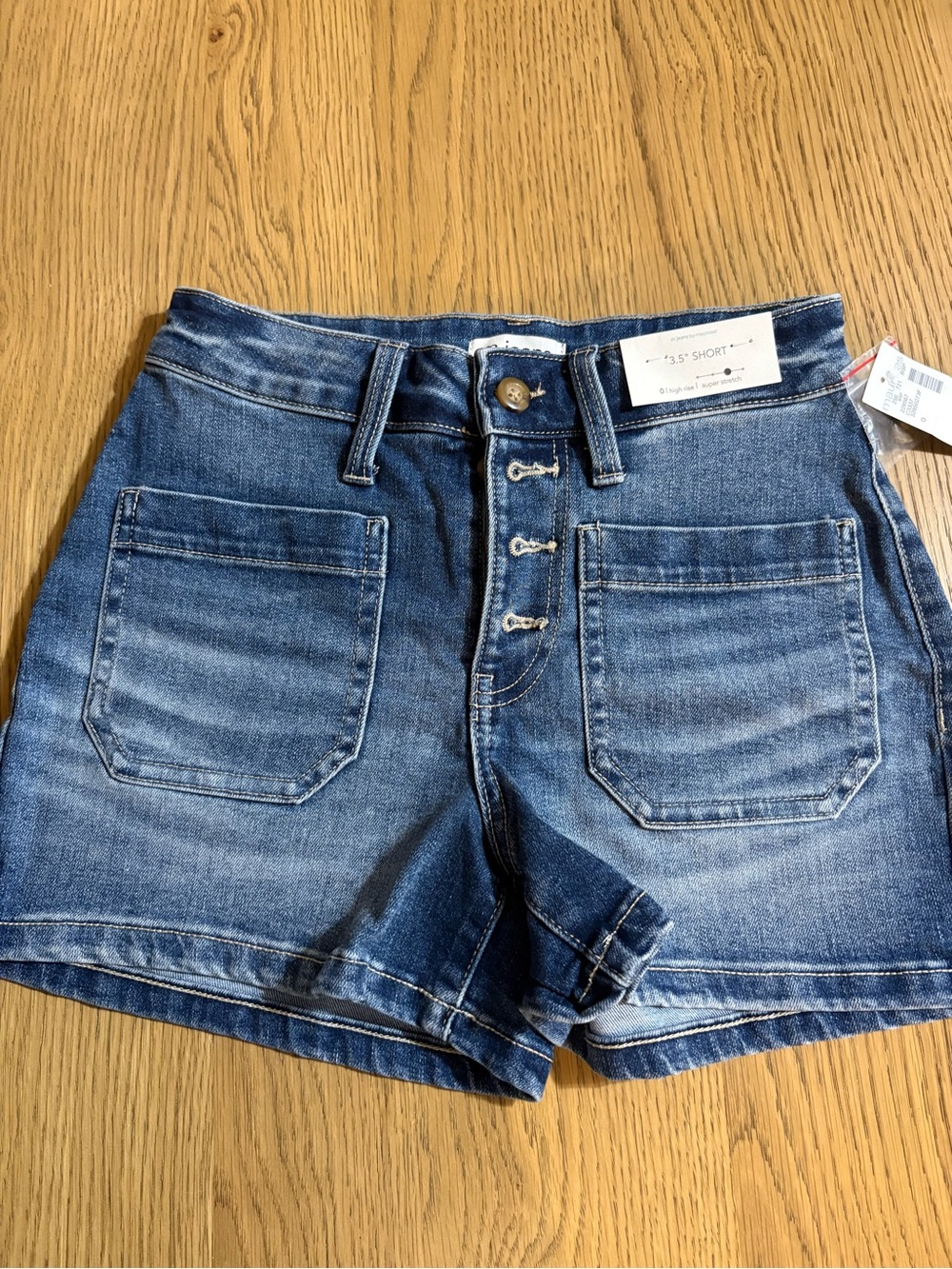 Maurices Faded Blue Button-Fly Denim Shorts